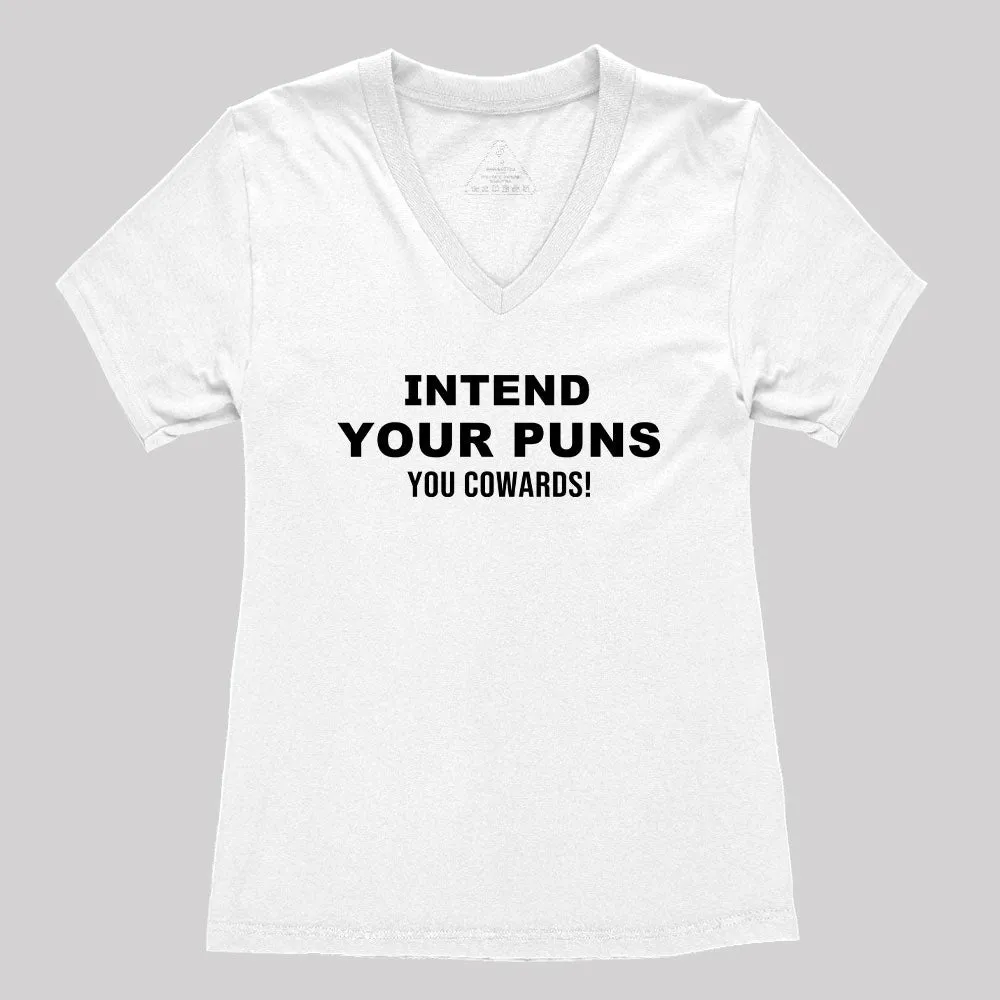 Intend Your Puns Women's V-Neck T-shirt - Image 2