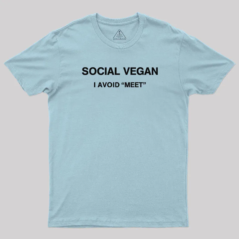 Social Vegan I Avoid Meet T-Shirt - Image 8
