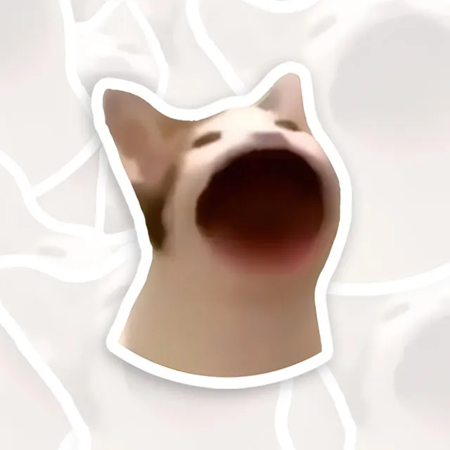 Shouting Cat Funny Geek Sticker