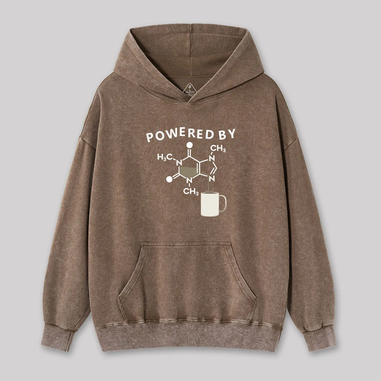 Alternative view of Powered By Caffeine Washed Hoodie