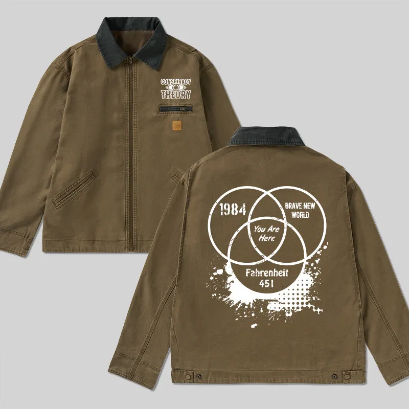 1984 Brave New World Fahrenheit 451 Classic Work Jacket - Image 2