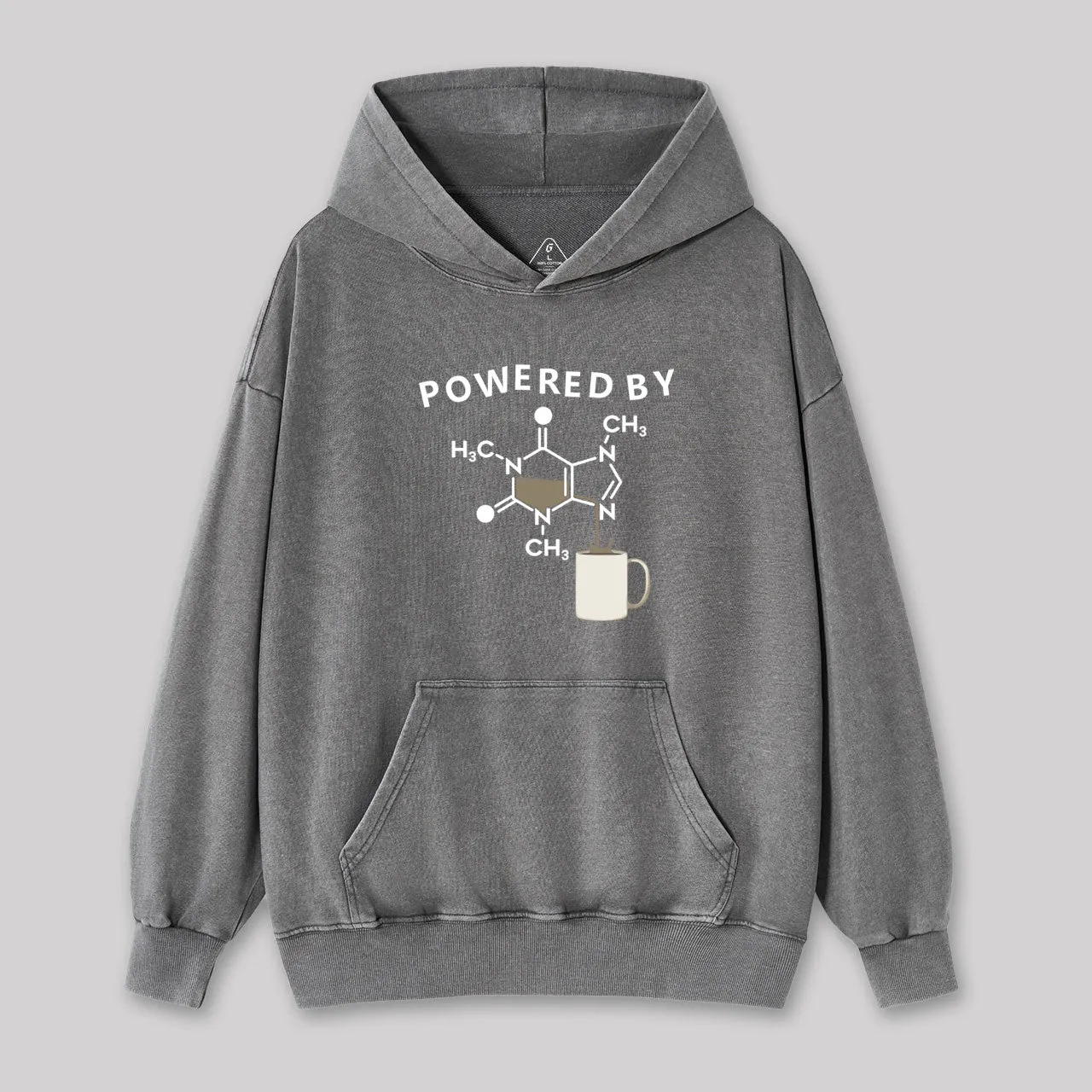 Powered By Caffeine Washed Hoodie - Image 4