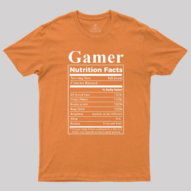 Gamer Nutrition Facts Geek T-Shirt - Image 7
