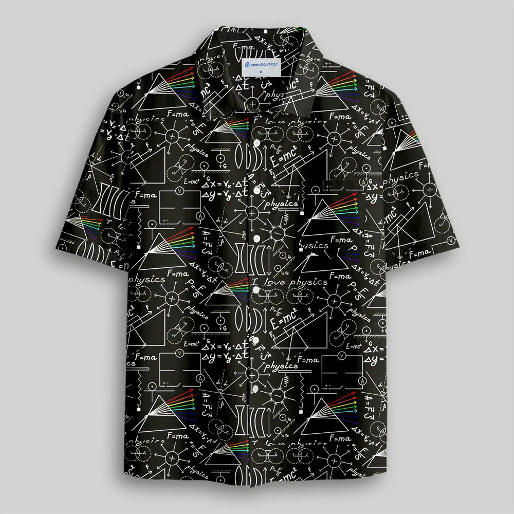 Physics Notes Button Up Pocket Shirt