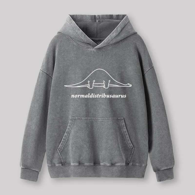 Alternative view of Normal Distribution Dinosaur Washed Hoodie