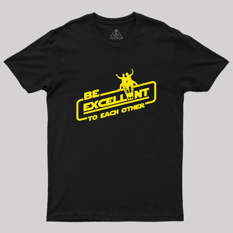 Alternative view of Cool 80's Retro Sci-fi Movie Quote Excellent Typography Slogan Geek T-Shirt