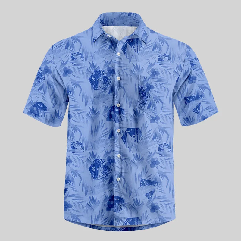 DND Multi Sided Dice in The Flower Cluster Button Up Pocket Shirt - Image 2