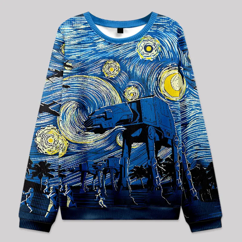 Starry Sky Fuzzy Fleece Sweatshirt