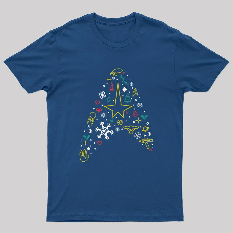 Alternative view of Christmas Spaceship T-Shirt