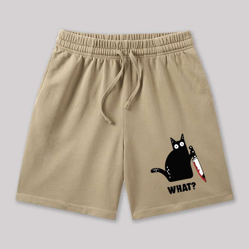 What Funny Cat Geeky Washed Shorts - Image 7
