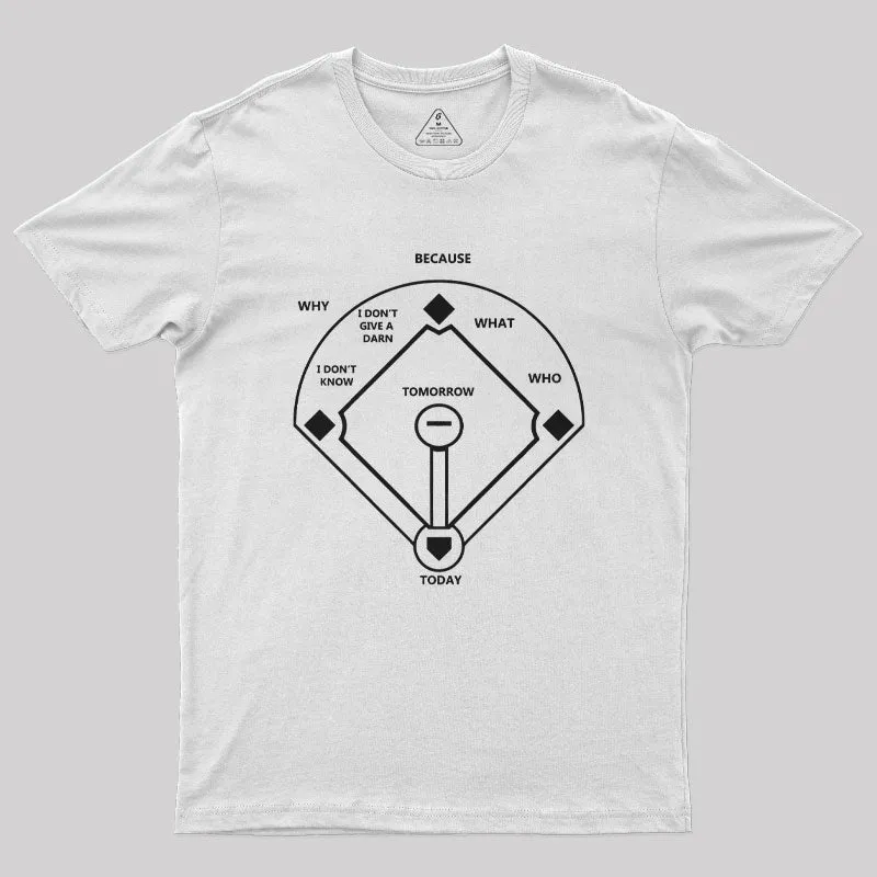 Who's On First Baseball Love Funny Geek T-Shirt - Image 11