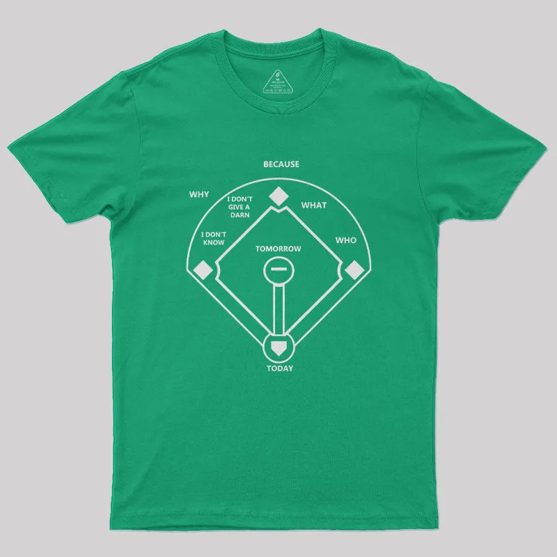 Who's On First Baseball Love Funny Geek T-Shirt - Image 4