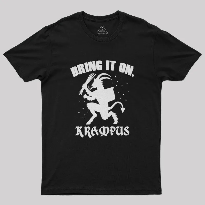 Alternative view of Bring It On Krampus Christmas Slogan Geek T-Shirt