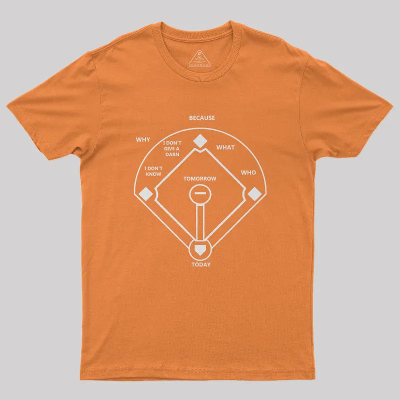 Who's On First Baseball Love Funny Geek T-Shirt - Image 6