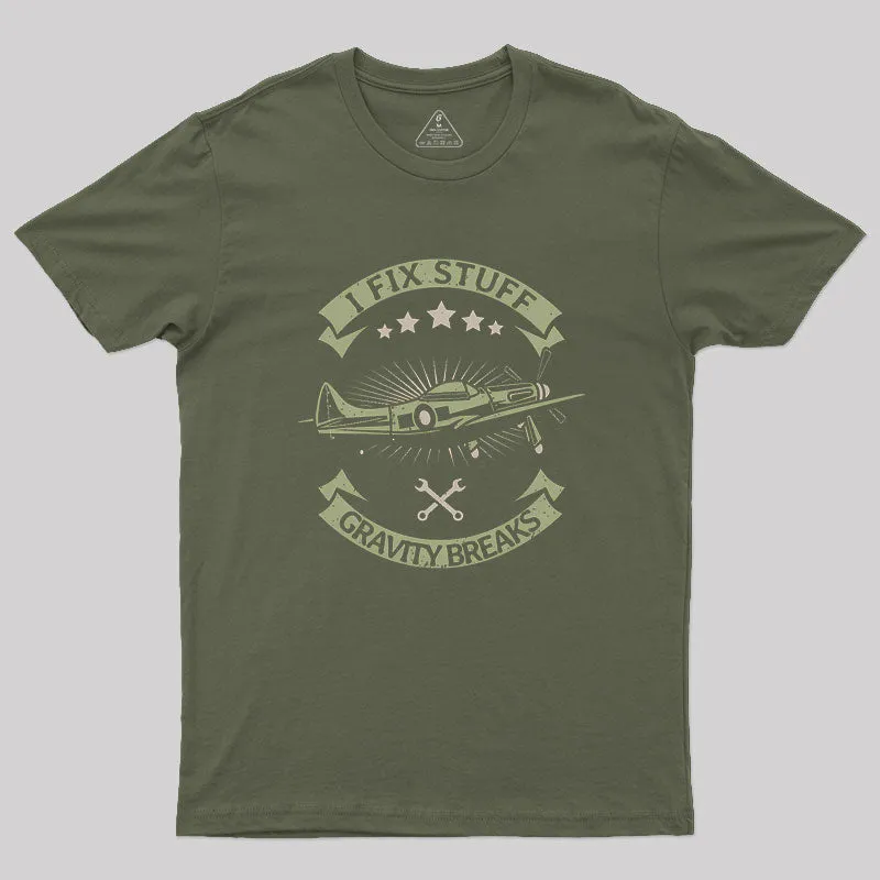Aircraft Mechanic Airplane Technician Geek T-Shirt - Image 3