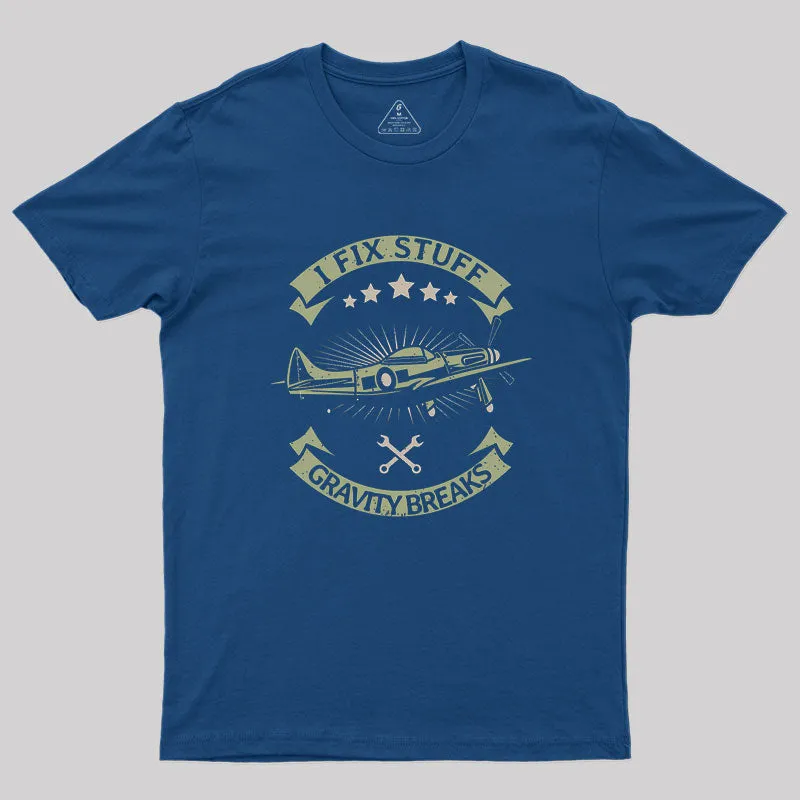 Aircraft Mechanic Airplane Technician Geek T-Shirt - Image 2