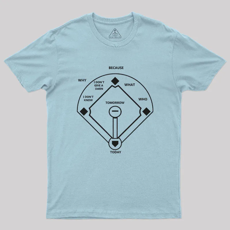 Who's On First Baseball Love Funny Geek T-Shirt - Image 9