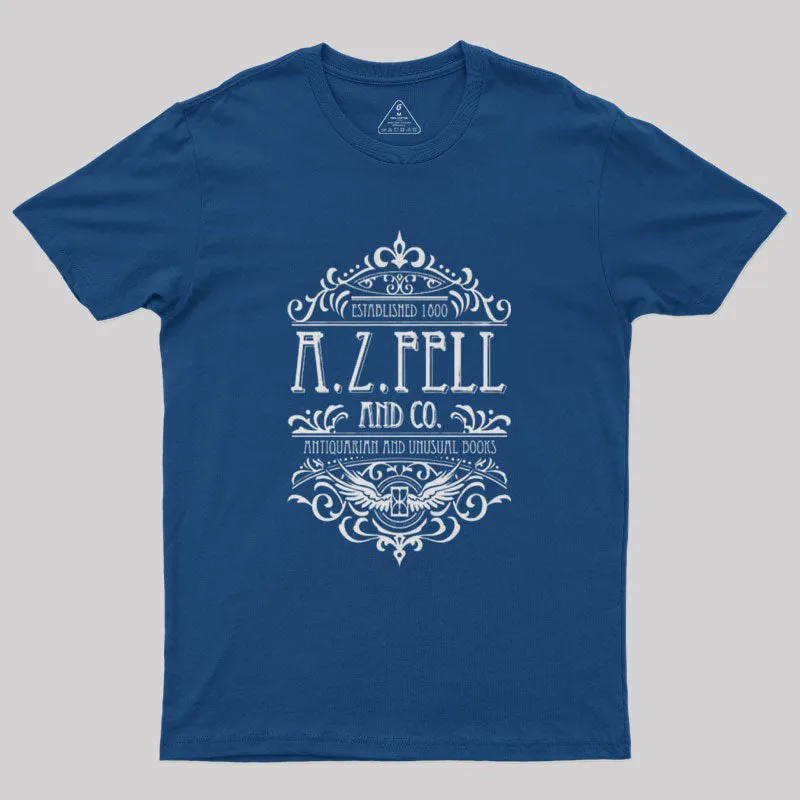 Good Omens: A.Z. Fell Book Shop Geek T-Shirt - Image 3
