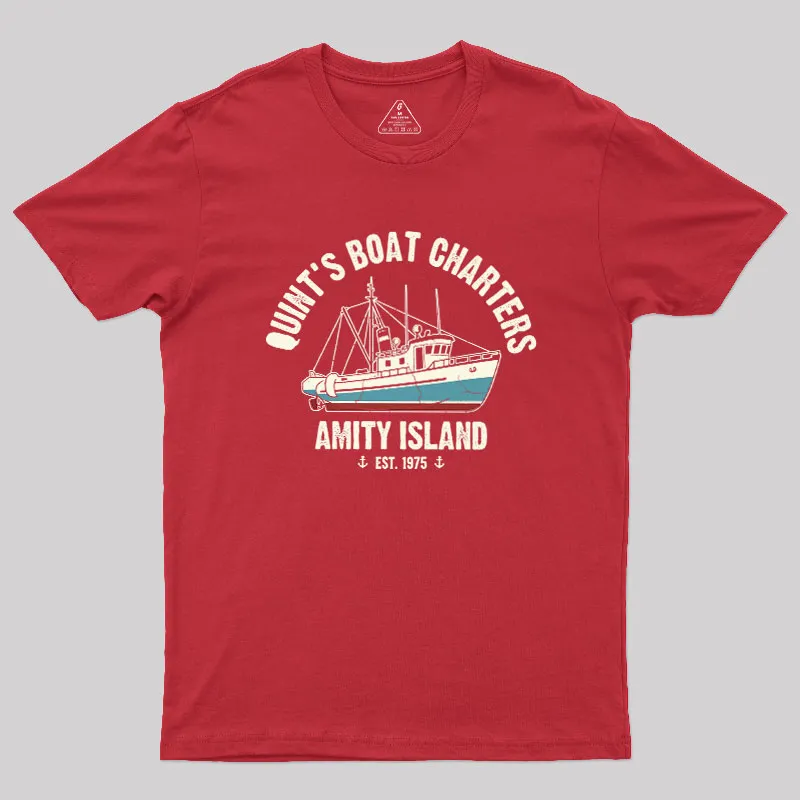 Quint's Boat Charters Geek T-Shirt - Image 5