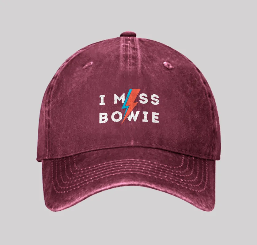 I Miss Bowie Washed Vintage Baseball Cap - Image 4