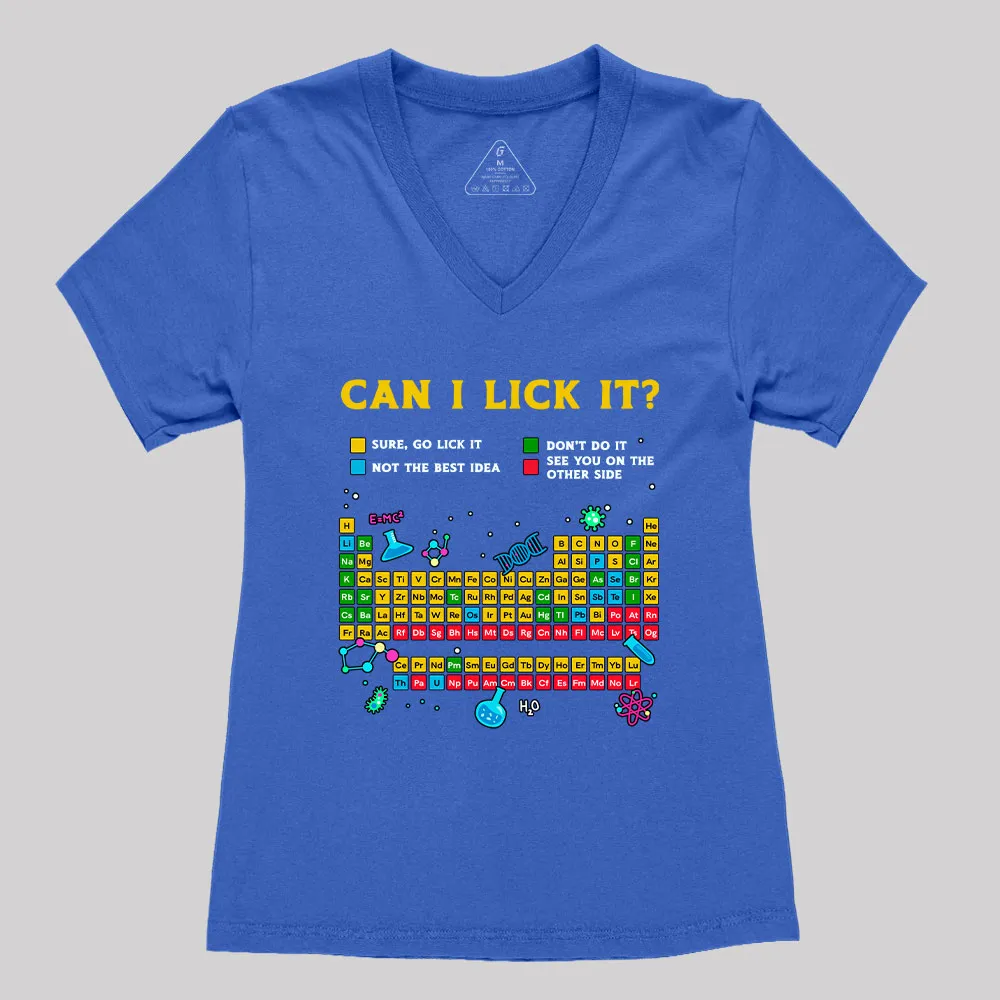 Can I Lick It Periodic Table Geek Women's V-Neck T-shirt - Image 3