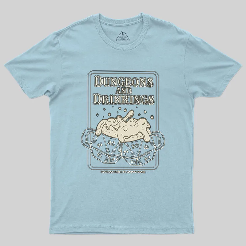 Dungeons and Drinkings Geek T-Shirt - Image 6