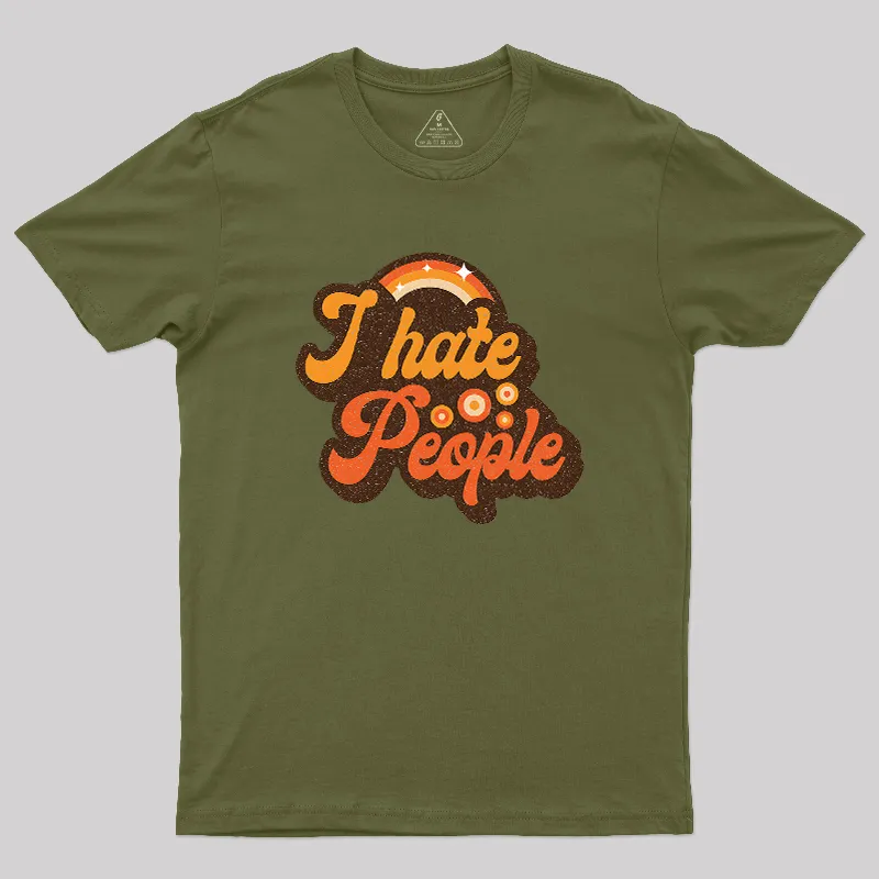 Vintage Hate People Geek T-Shirt - Image 4