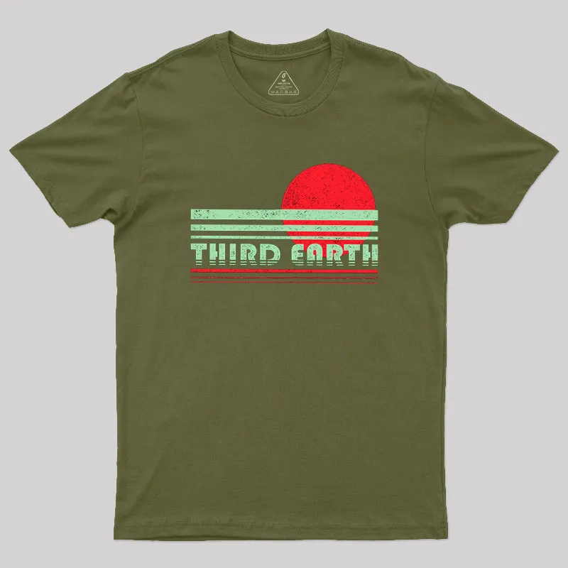 Third Earth Retro Fantasy Sunset Geek T-Shirt - Image 3