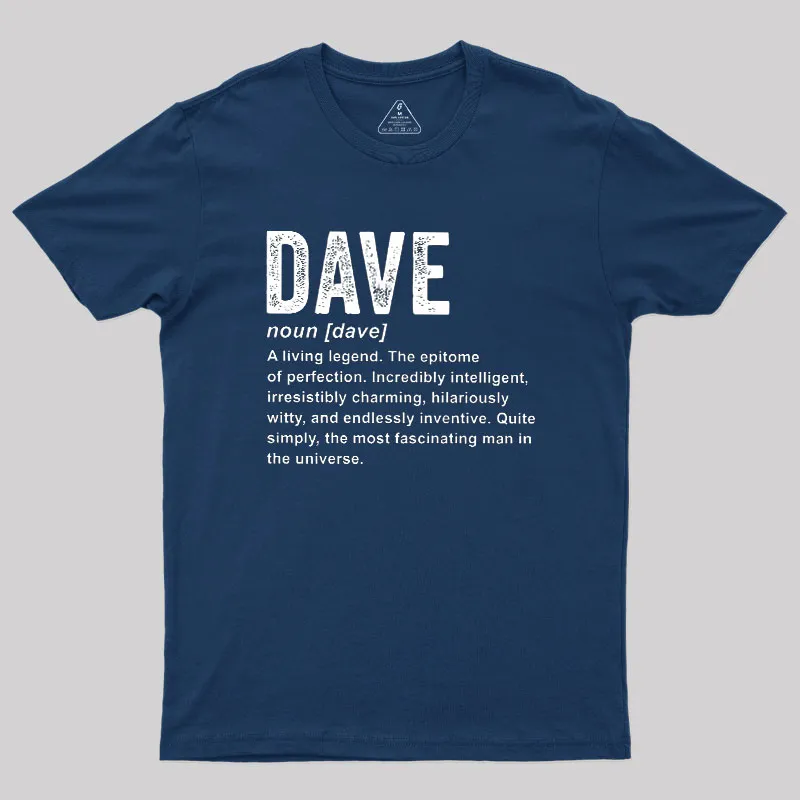 Alternative view of Dave Definition Funny Dave Geek T-Shirt