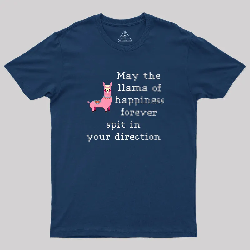 Alternative view of May The Llama Of Happiness Spit In Your Direction Geek T-Shirt