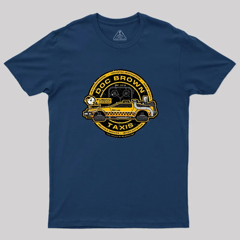Doc Brown Taxis Geek T-Shirt - Image 3