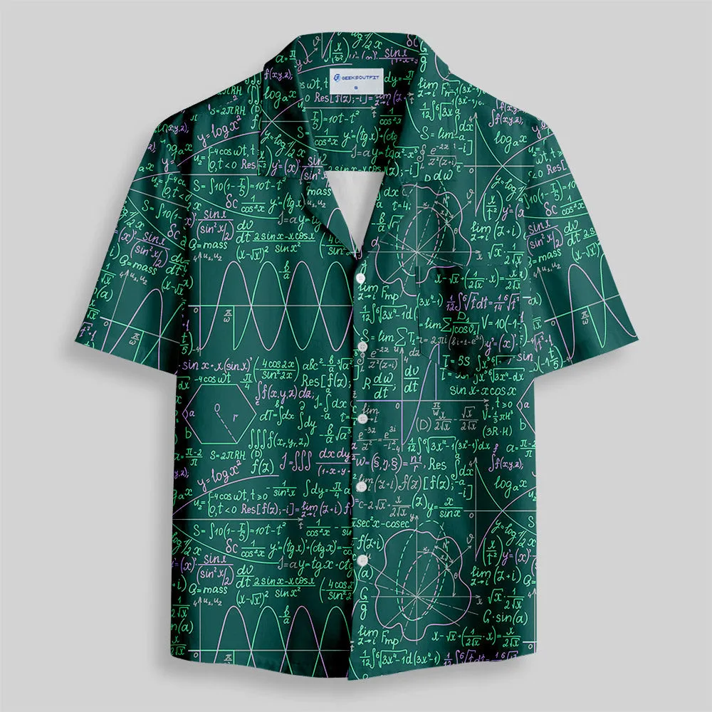 Math Function Curve Button Up Pocket Shirt - Image 6
