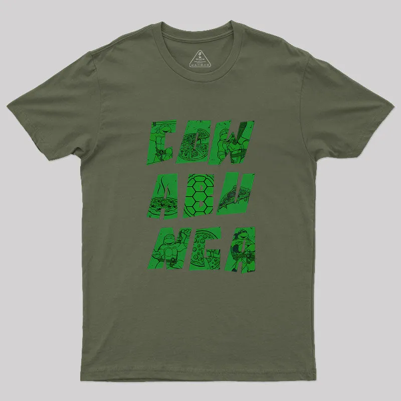Cowabunga Turtles And Pizza Geek T-Shirt - Image 3