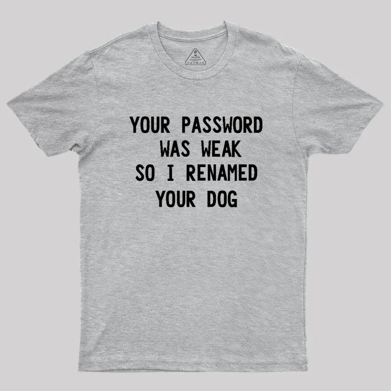 Your Password Was Weak So I Renamed Your Dog Cybersecurity Geek T-Shirt - Image 4