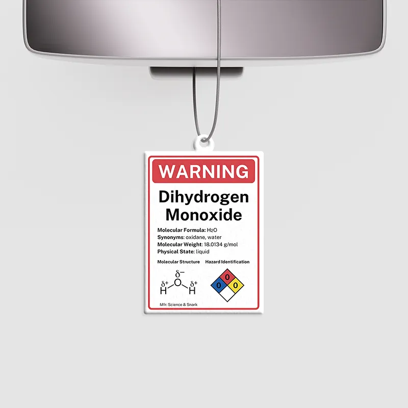 The H₂O Warning Geek Car Air Fresheners