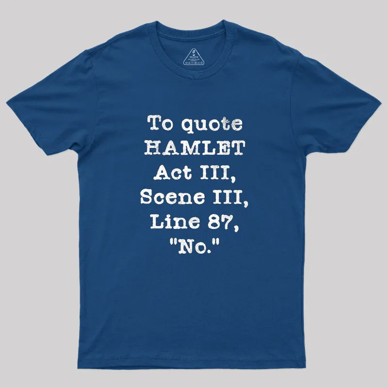 Alternative view of To Quote Hamlet Act III Geek T-Shirt