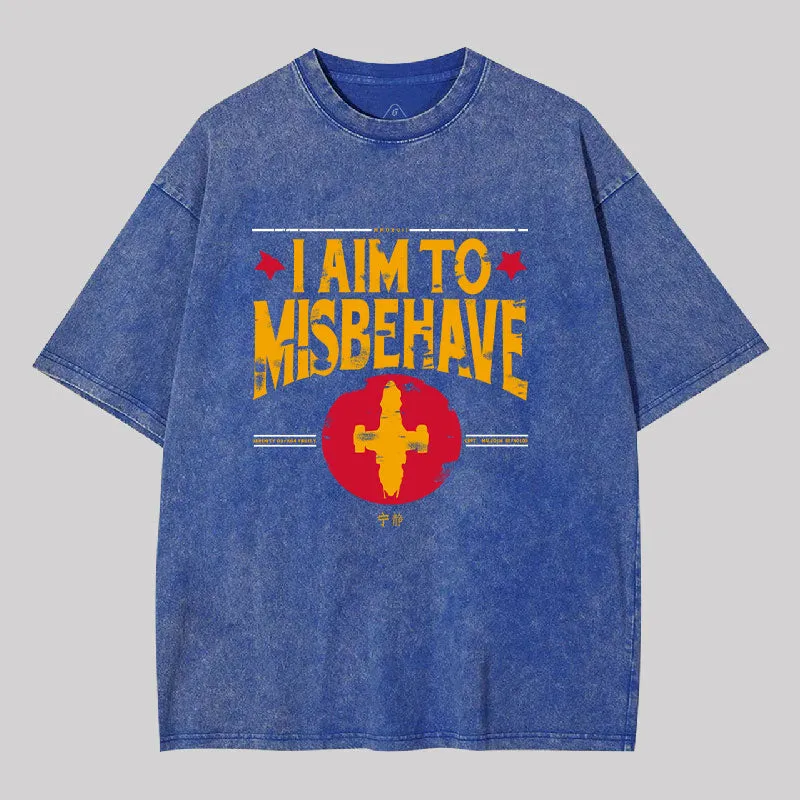 I Aim to Misbehave Firefly Geek Washed T-shirt - Image 3