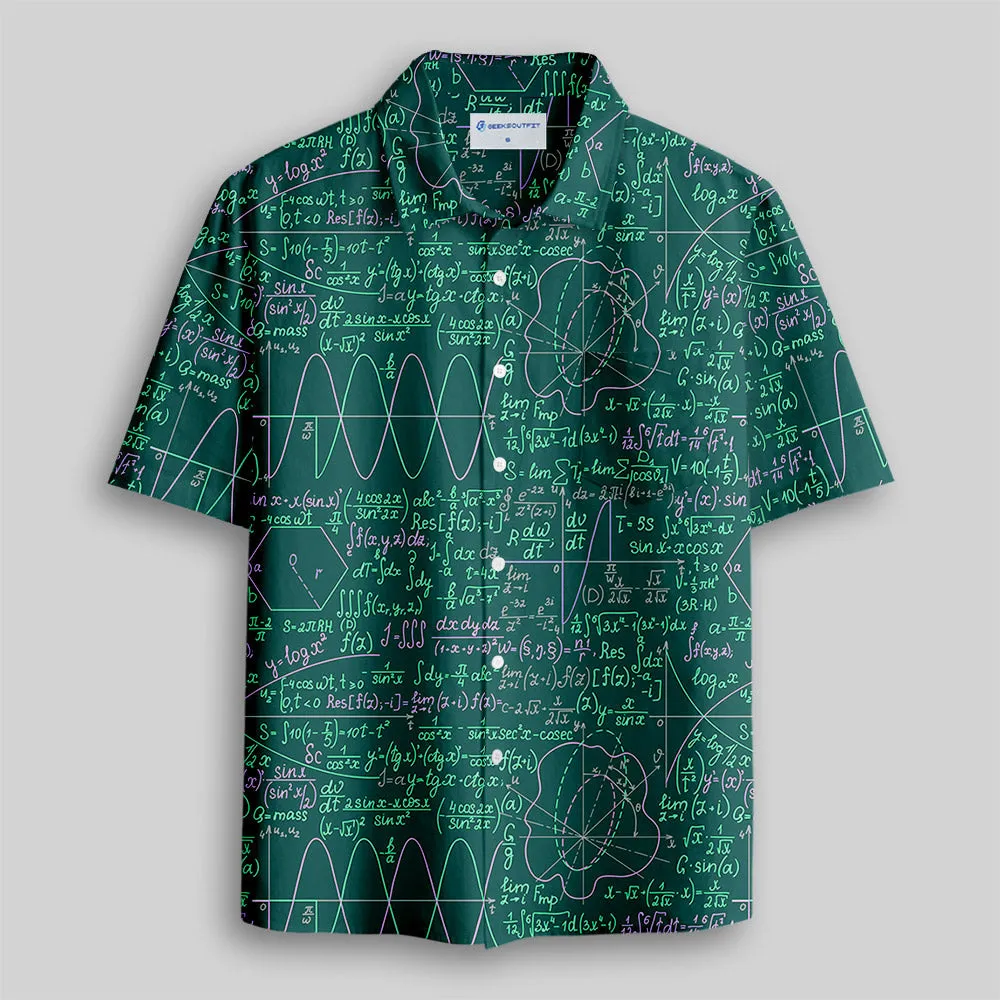 Math Function Curve Button Up Pocket Shirt - Image 3