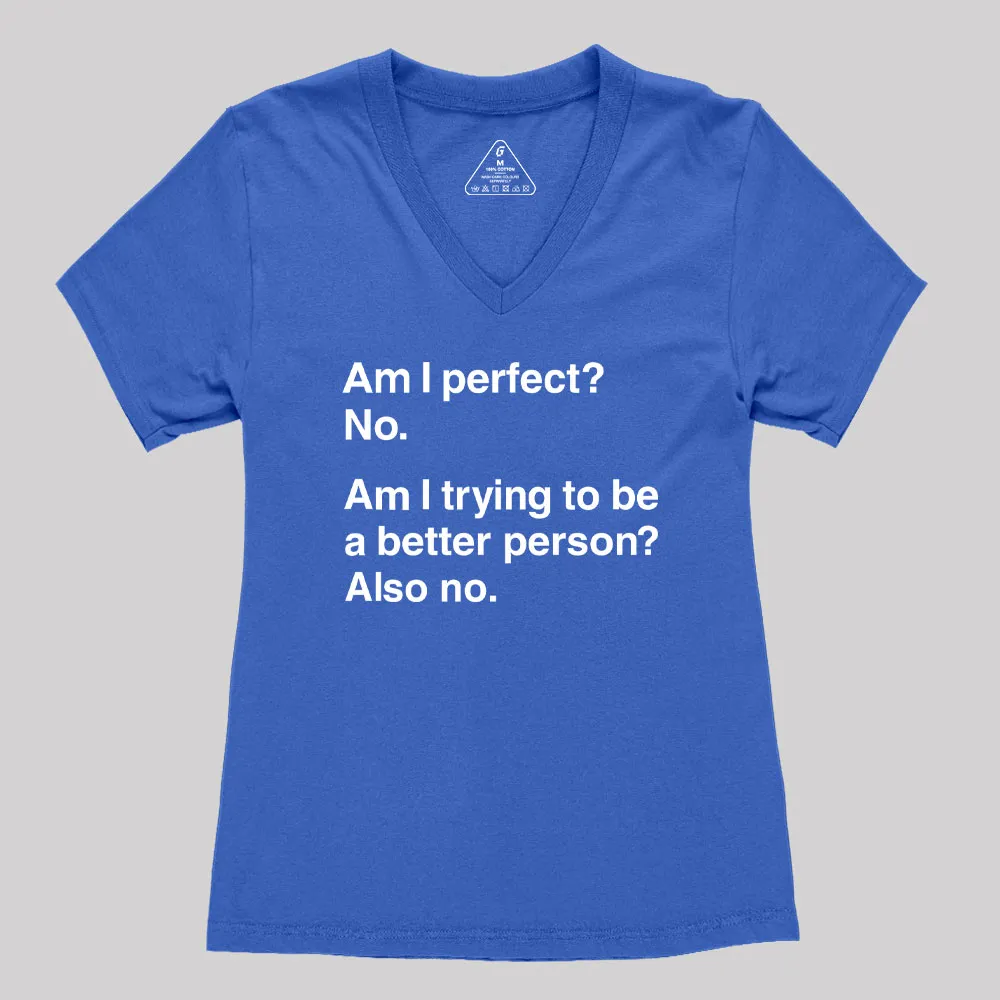 Am I Perfect No Women's V-Neck T-shirt - Image 3