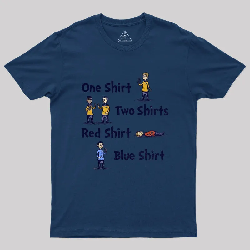 Alternative view of Red Shirt Blue Shirt Geek T-Shirt