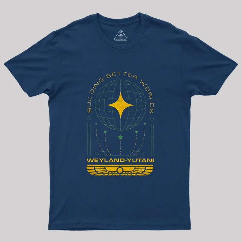 Alternative view of Building Better Worlds Weyland Geek T-Shirt