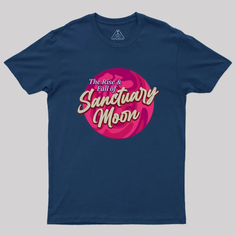 Alternative view of The Rise And Fall Of Sanctuary Moon Geek T-Shirt