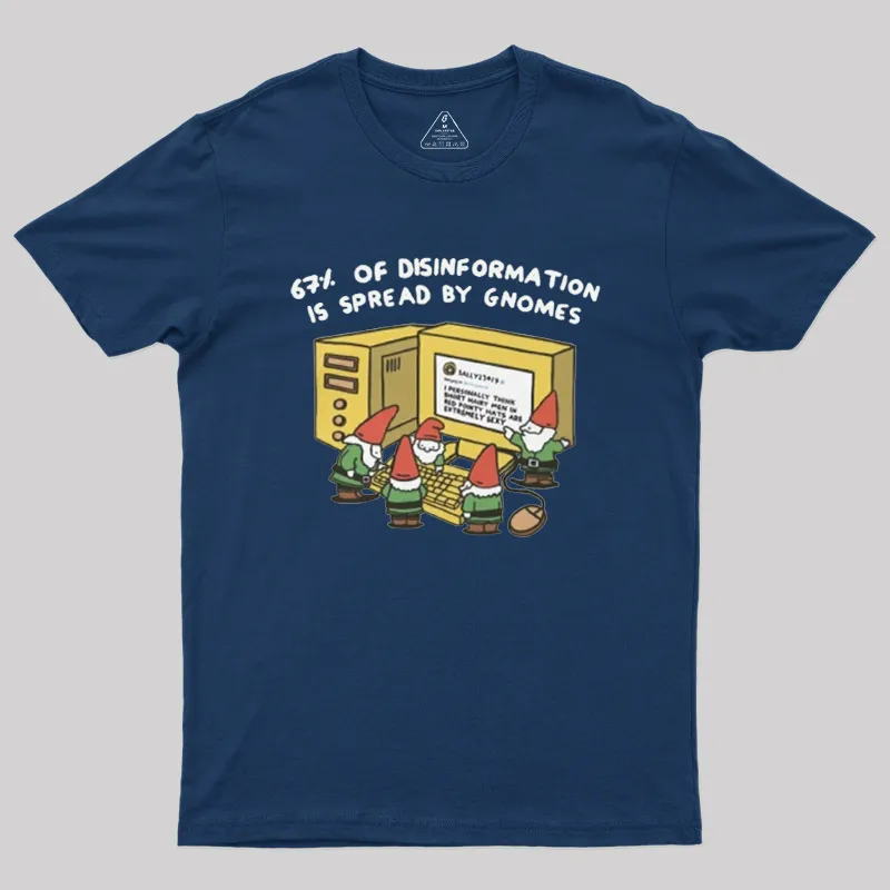 Gnome Disinformation Geek T-Shirt - Image 2