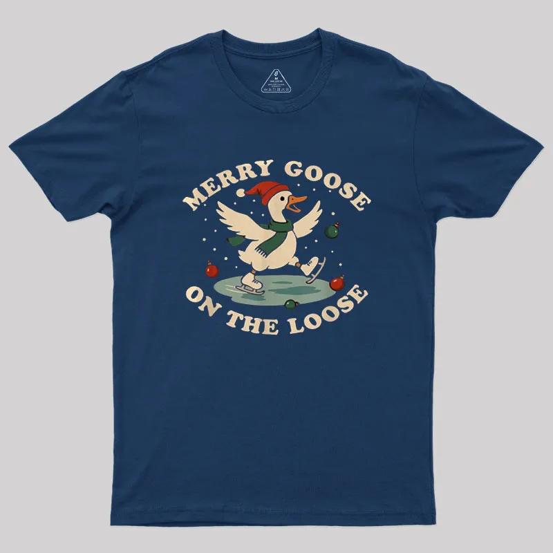 Merry Goose on The Loose Geek T-Shirt - Image 2