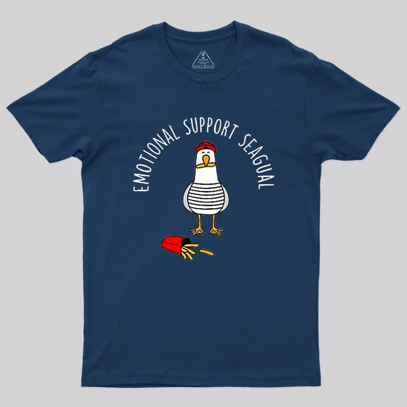 EMOTIONAL SUPPORT SEAGULL Geek T-Shirt - Image 2
