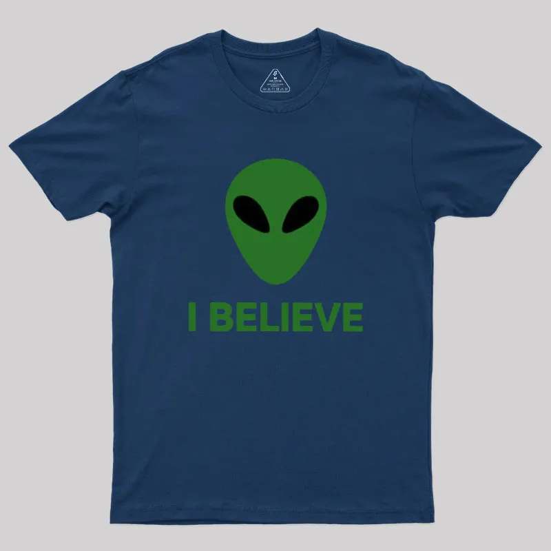Alternative view of I Believe Alien Geek T-Shirt