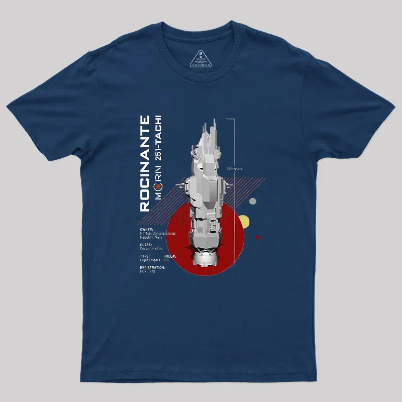Alternative view of The Expanse Rocinante Ship Geek T-Shirt