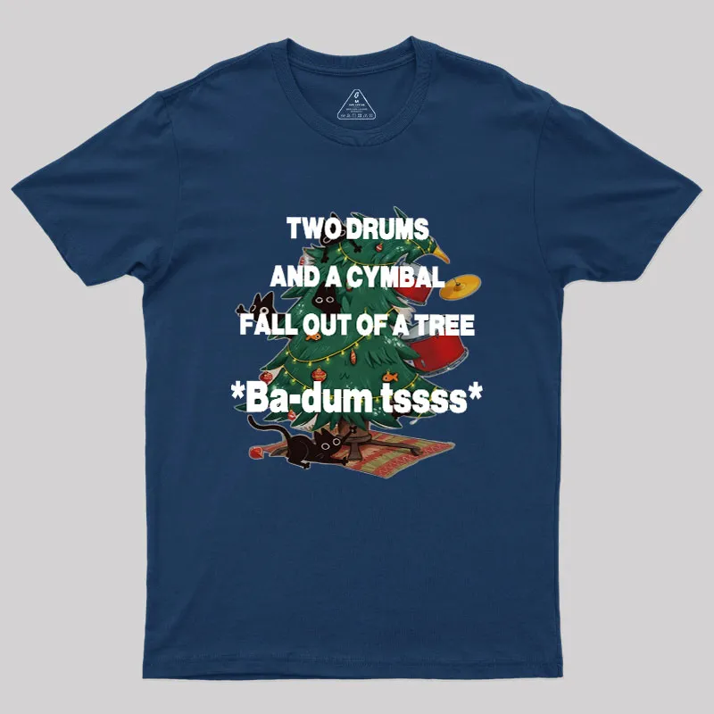 Alternative view of Badum tssss Humour Christmas Geek T-Shirt