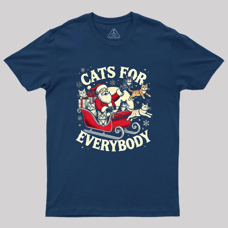 Christmas Cat Santa Cat Lover Geek T-Shirt - Image 2