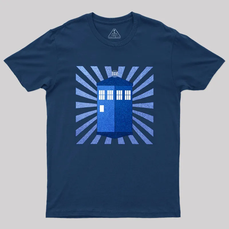 Alternative view of TARDIS Stained Glass Geek T-Shirt
